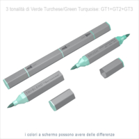 2-VERDE-TURCHESE-TriBlend-Brush-3pc